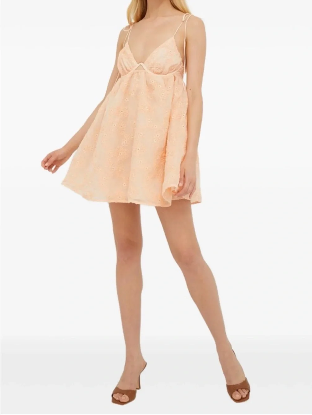 For Love and Lemons Eyelet Lace Spaghetti Strap Mini Dress - Picture 7 of 8